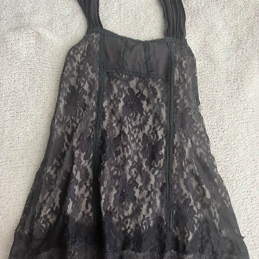 American-vintage Women's Black and Navy Dress